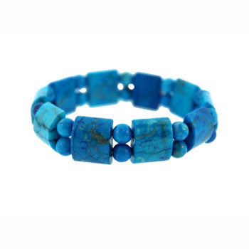 Dyed Blue Howlite Tanker Bracelets