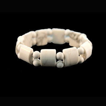 White Howlite Tanker Bracelets