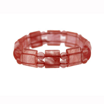 Cherry Quartz Glass Tanker Bracelets