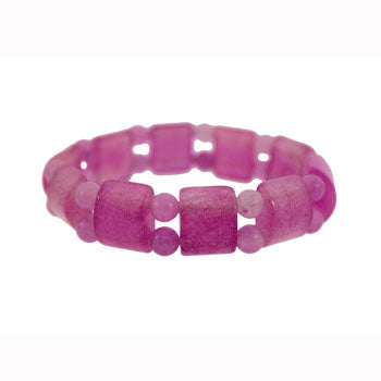 Dyed Purple Quartz Glass Tanker Bracelets