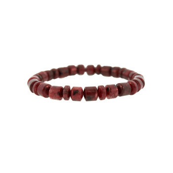 8mm Dyed Ruby Quartz Glass Drum Bracelets