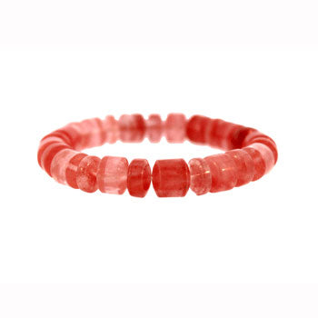 10mm Cherry Quartz Glass Drum Bracelets