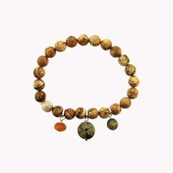 8mm Picture Jasper Round Bracelets