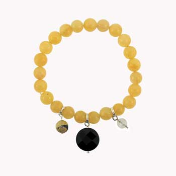 8mm Yellow Serpentine Round Bracelets