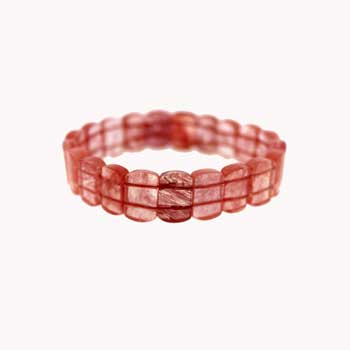 Cherry Quartz Glass Rectangle Bracelets