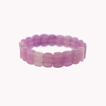 Dyed Purple Quartz Glass Rectangle Bracelets