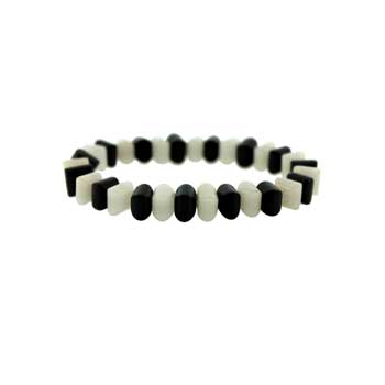 8mm Black & White Pumpkin Bracelets