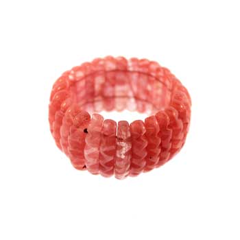 Cherry Quartz Glass Wavy Bracelets