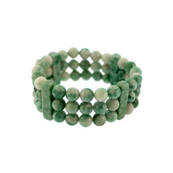 8mm Green Spot Serpentine Queen Bracelets