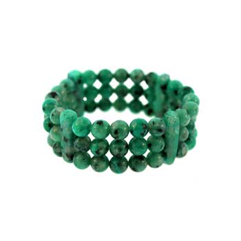 8mm Dyed Green Quartz Glass Queen Bracelets