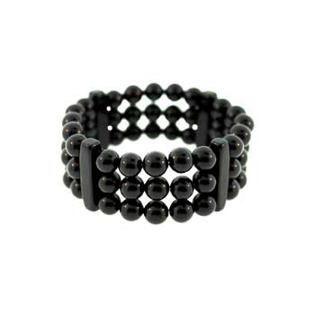 8mm Synthetic Black Agate Queen Bracelets