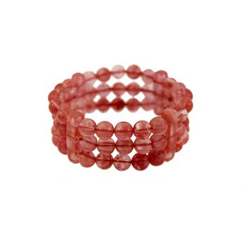 8mm Cherry Quartz Glass Queen Bracelets