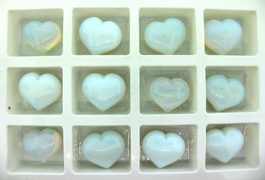 45mm Opalite Glass Puffy Heart Gift Item