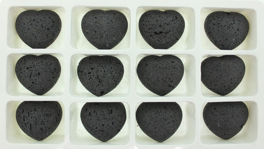 45mm Black Lava Puffy Heart Gift Item