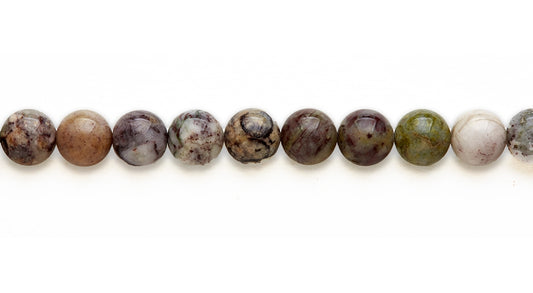 16 inch 12M.M. Purple Moss Agate Round Beads