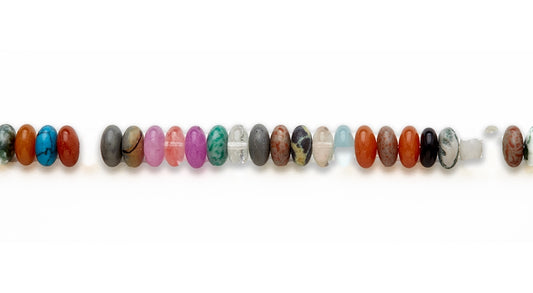 15-16 inch 10mm Multi Stone Rondell Plain Beads