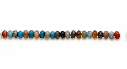 15-16 inch 8mm Multi Stone Rondell Plain Beads