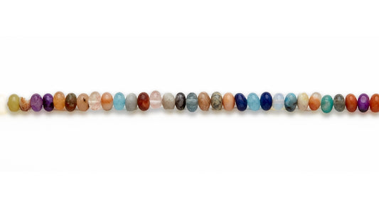 15-16 inch 6mm Multi Stone Rondell Plain Beads