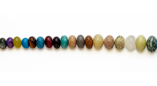 15-16 inch 6-13mm Multi Stone Rondell Grad Plain Beads