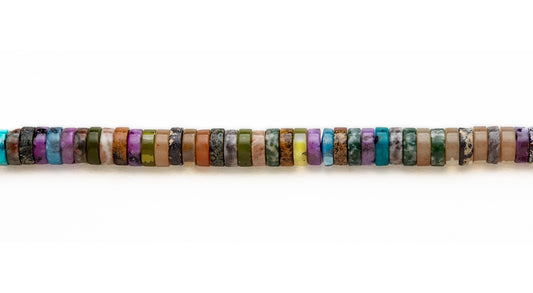 15-16 inch 10mm Multi Stone Heishi Plain Beads