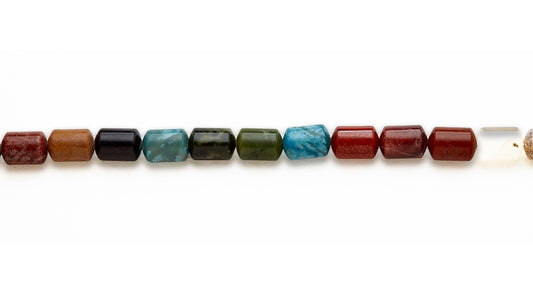 15-16 inch 8X12mm Multi Stone Capsule Plain Beads