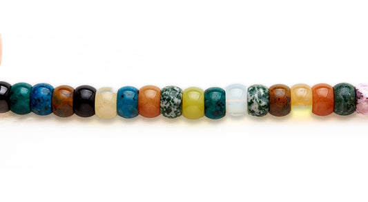 15-16 inch 13mm Multi Stone Drum Plain Beads