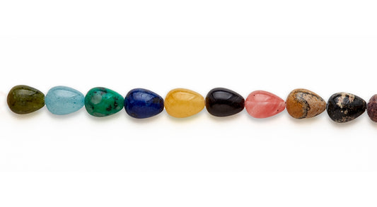 15-16 inch 10X13mm Multi Stone Drop Plain Beads