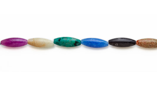 15-16 inch 8X22mm Multi Stone Rice Plain Beads