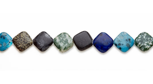 15-16 inch 18mm Multi Stone Diamond Plain Beads