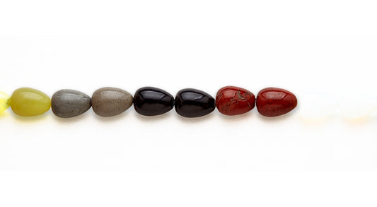 15-16 inch 10X14mm Multi Stone Drop Plain Beads