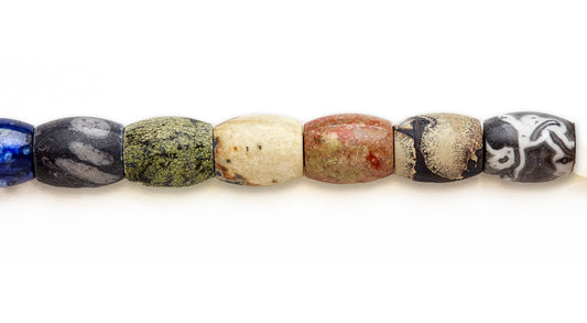 15-16 inch 18X22mm Multi Stone Barrel Plain Beads