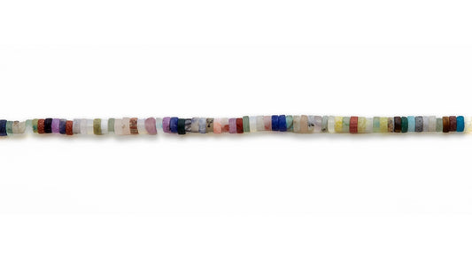 15-16 inch 4mm Multi Stone Heishi Matt Beads