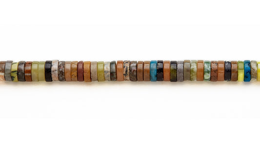 15-16 inch 10X3mm Multi Stone Heishi Plain Beads