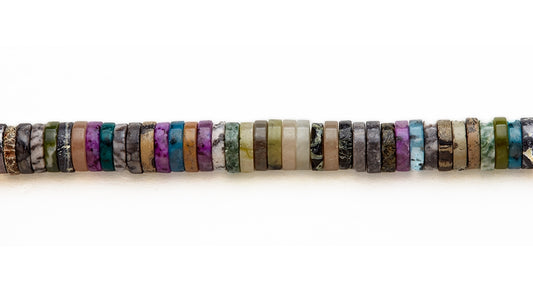 15-16 inch 12X3mm Multi Stone Heishi Plain Beads
