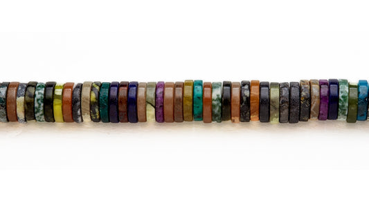 15-16 inch 14X3mm Multi Stone Heishi Plain Beads