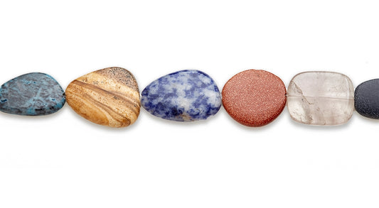 15-16 inch Multi Stone Irreg Freeform Plain Beads