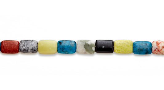 15-16 inch 13X18mm Multi Stone Rectangle Plain Beads