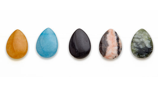 15-16 inch 18X25mm Multi Stone Flat Drop S/Dr Beads