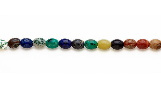 15-16 inch 8X10mm Multi Stone Melon Plain Beads