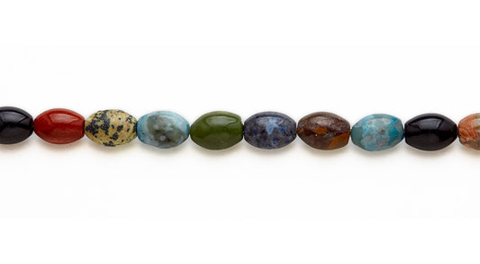 15-16 inch 10X14mm Multi Stone Melon Plain Beads