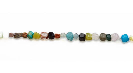 15-16 inch 6-8mm Multi Stone Pebble Plain Beads