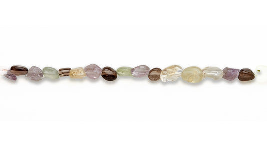 15-16 inch 9X12mm Prehnite, Smoky Qtz, Citrine, Amy Nugget Plain Beads