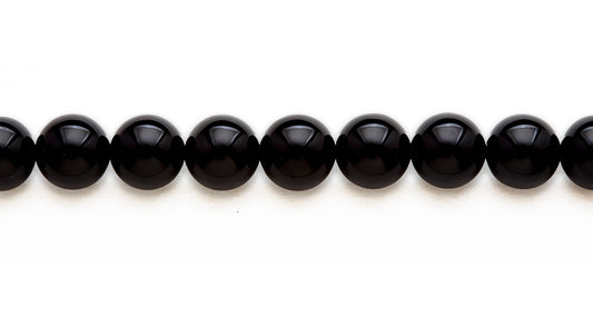 15-16 inch 16mm Black Agate Round Plain Beads