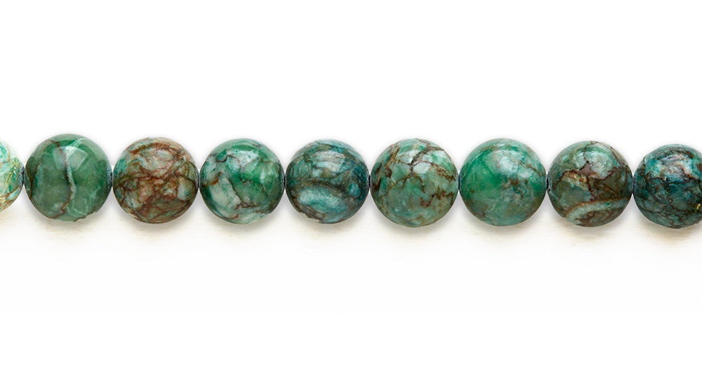 15-16 inch 16mm Dyed Green Howlite Round Plain Beads