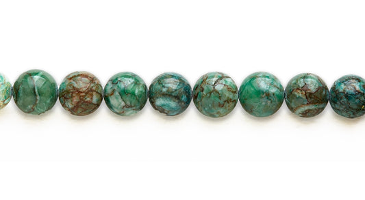 15-16 inch 16mm Dyed Green Howlite Round Plain Beads