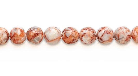 15-16 inch 16mm Pink Web Jasper Round Plain Beads