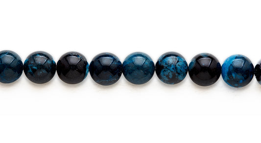 15-16 inch 16mm Dyed Blue Bull Eye Jasper Round Plain Beads