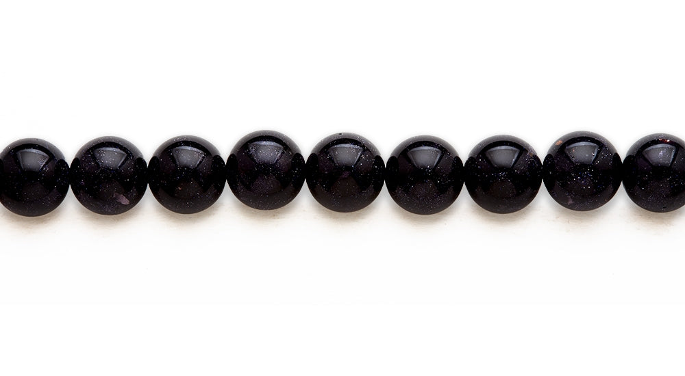 15-16 inch 16mm Blue Goldstone Round Plain Beads