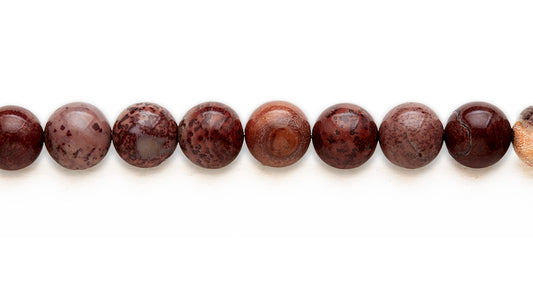 15-16 inch 16mm Red Picture Jasper Round Plain Beads