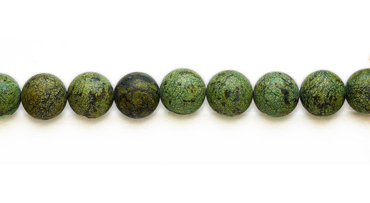15-16 inch 16mm Green Turq Jasper Round Plain Beads